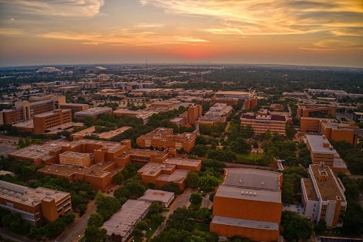 Overhead view of Arlington Texas